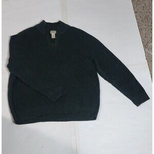 L.L. Bean Green Ribbed Pullover Sweater Size XL